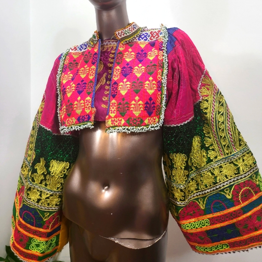 Cropped jacket Kimono sleeves for women Bohemian Boho Rock N Roll 70s Hippie